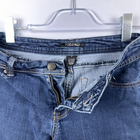 Roz & Ali Cropped Skinny Jeans Womens Size 4 Low Rise Dark Wash Denim Blue - Picture 5 of 12